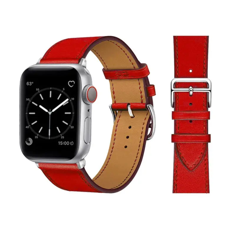 Leather Classic Buckle | Red Bandify